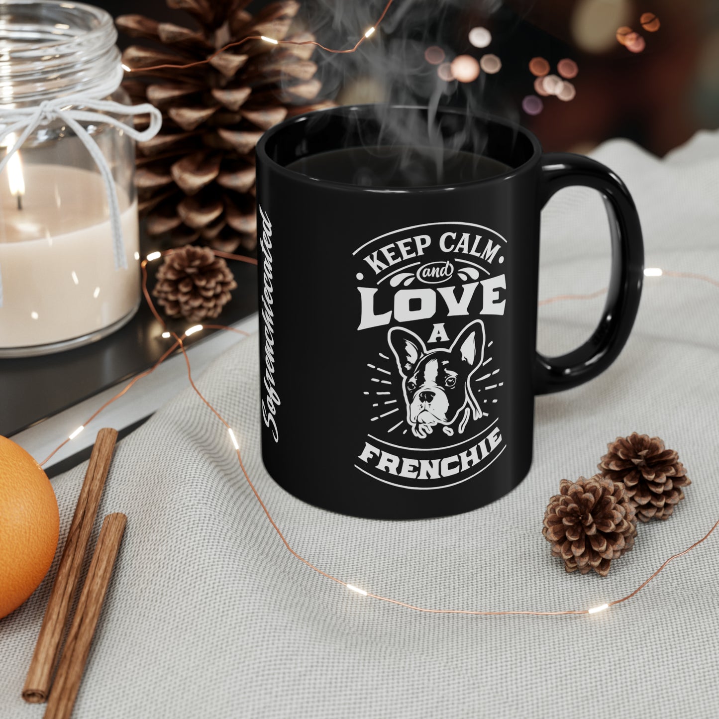 Keep Calm and Love A Frenchie-Black Mug (11oz)