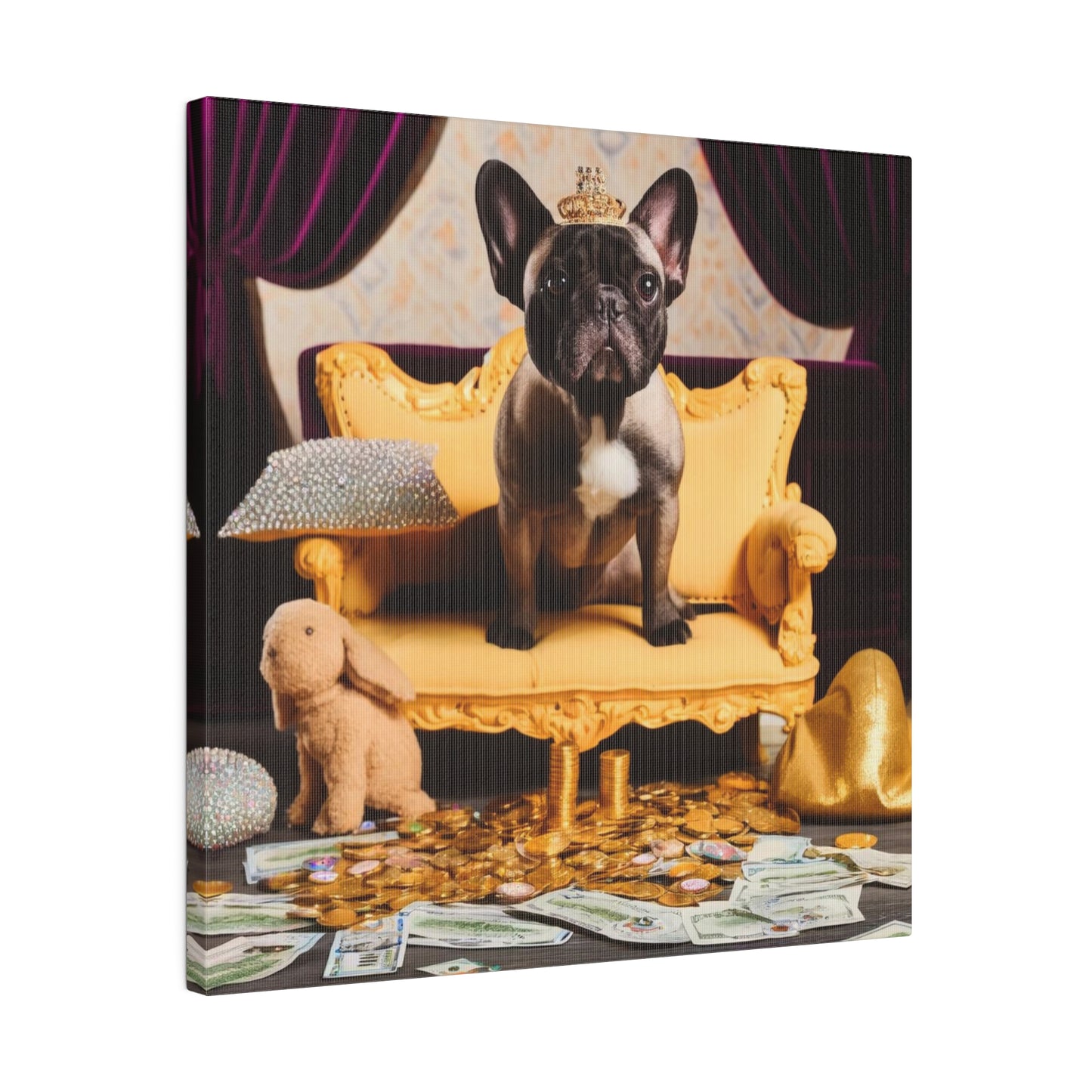 Frenchie Royalty II-Matte Canvas, Stretched, 14x14