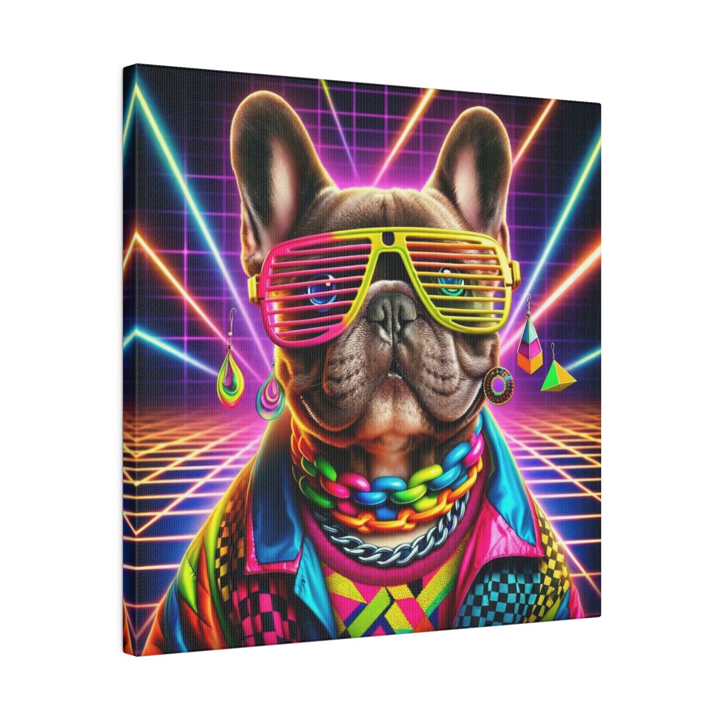 Frenchie 80s-Matte Canvas, Stretched, 14x14