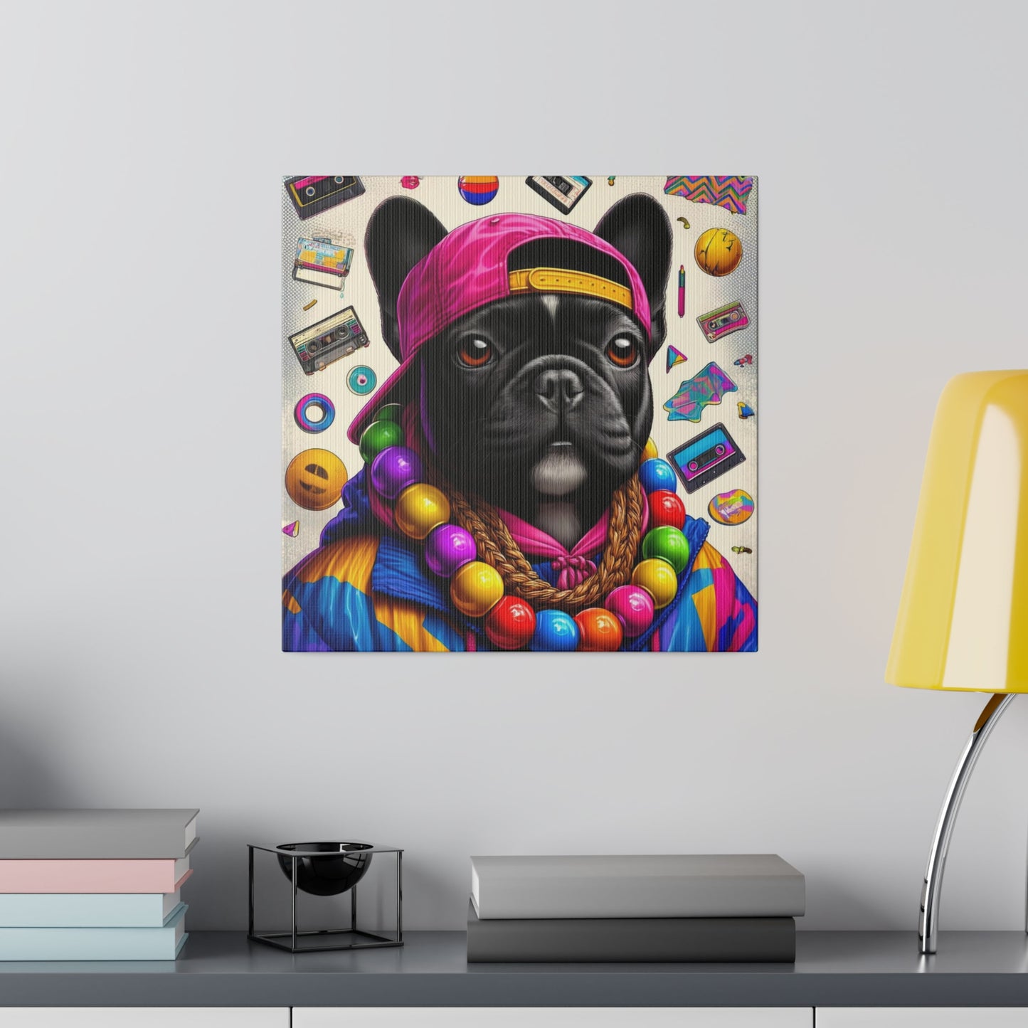 Frenchie 90s-Matte Canvas, Stretched, 14x14