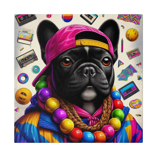 Frenchie 90s-Matte Canvas, Stretched, 14x14