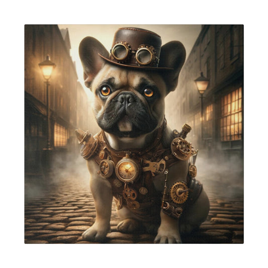 Frenchie Steam Punk-Matte Canvas, Stretched, 14x14