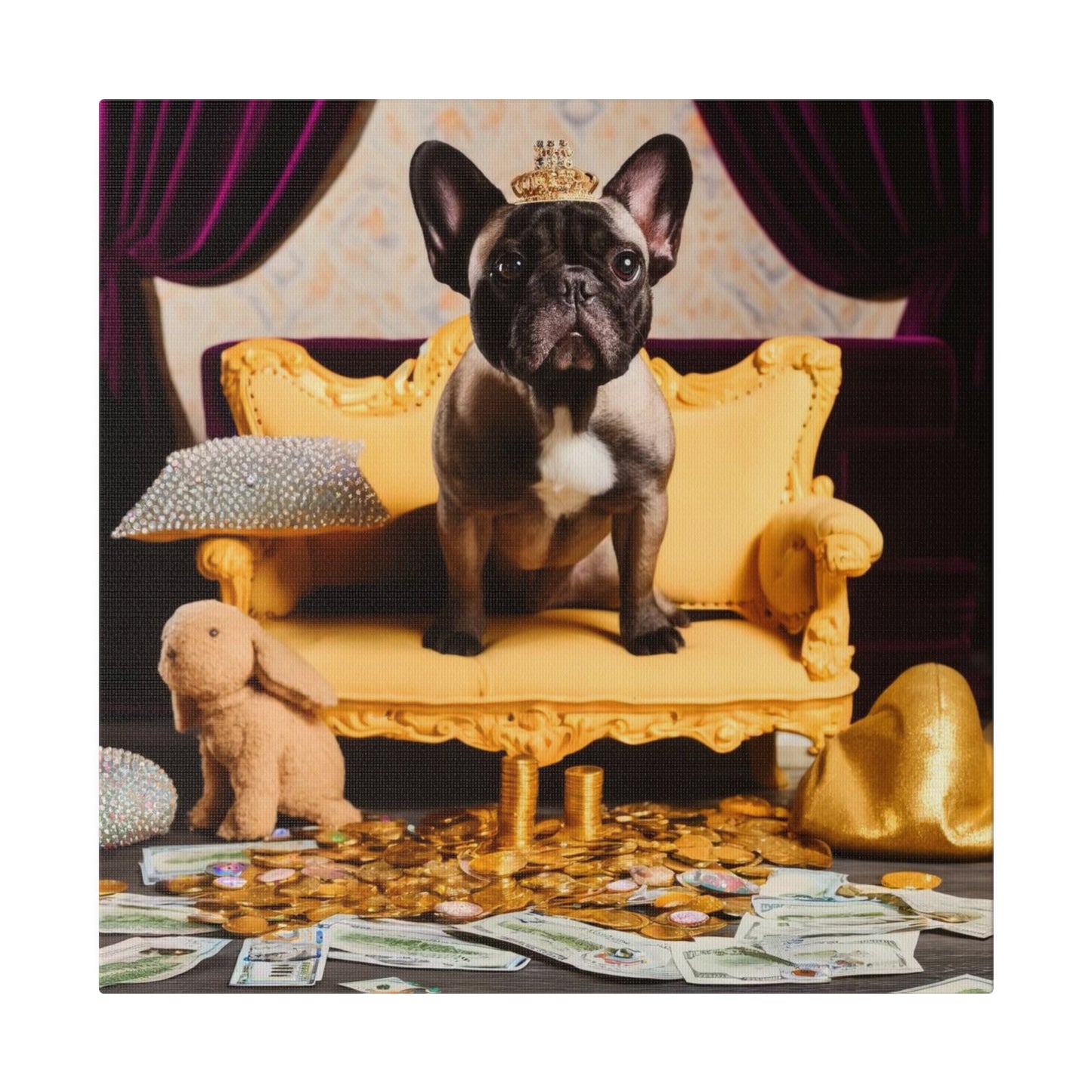 Frenchie Royalty II-Matte Canvas, Stretched, 14x14