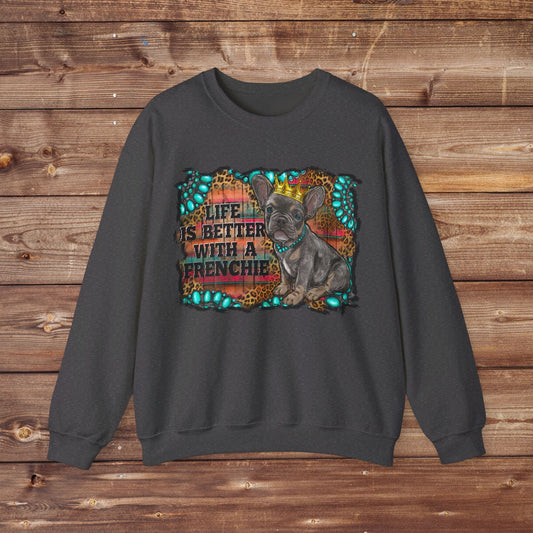 Life Is Better With A Frenchie - Unisex Heavy Blend™ Crewneck Sweatshirt