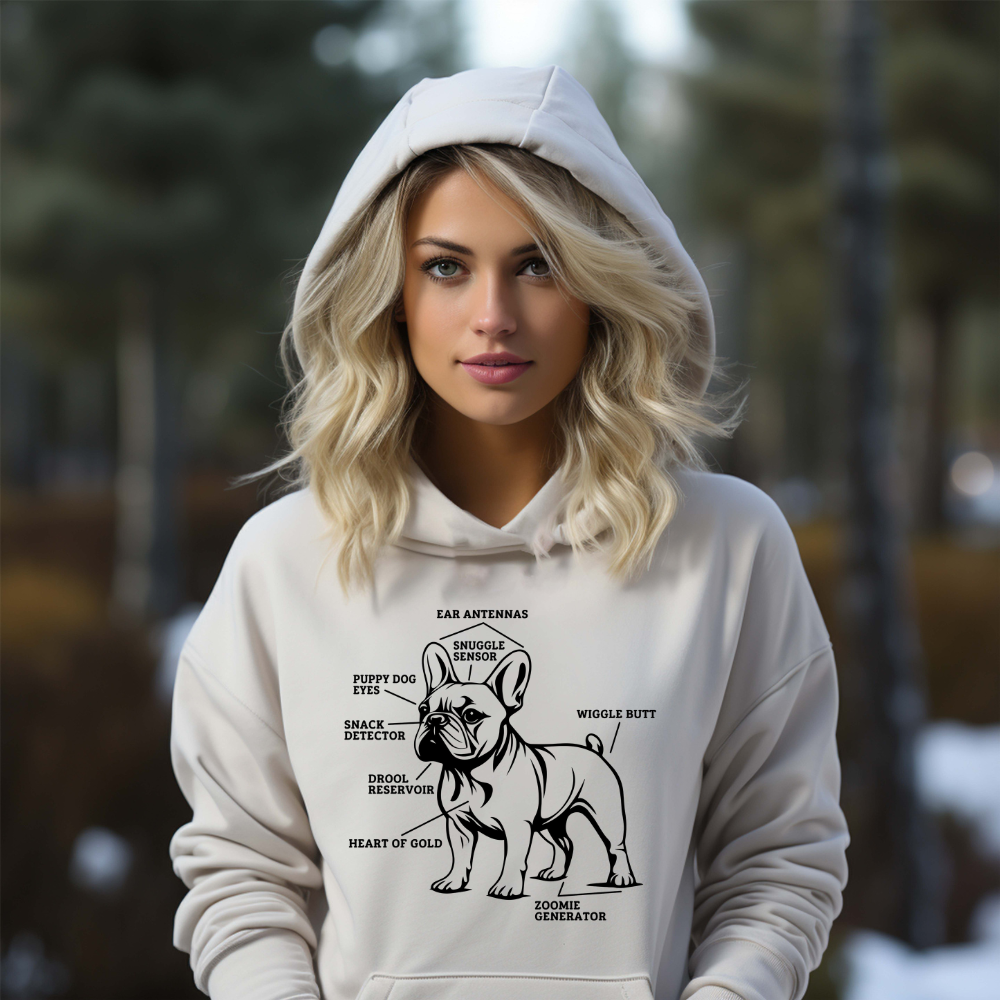 Anatomy of a Frenchie-Unisex Heavy Blend™ Hooded Sweatshirt