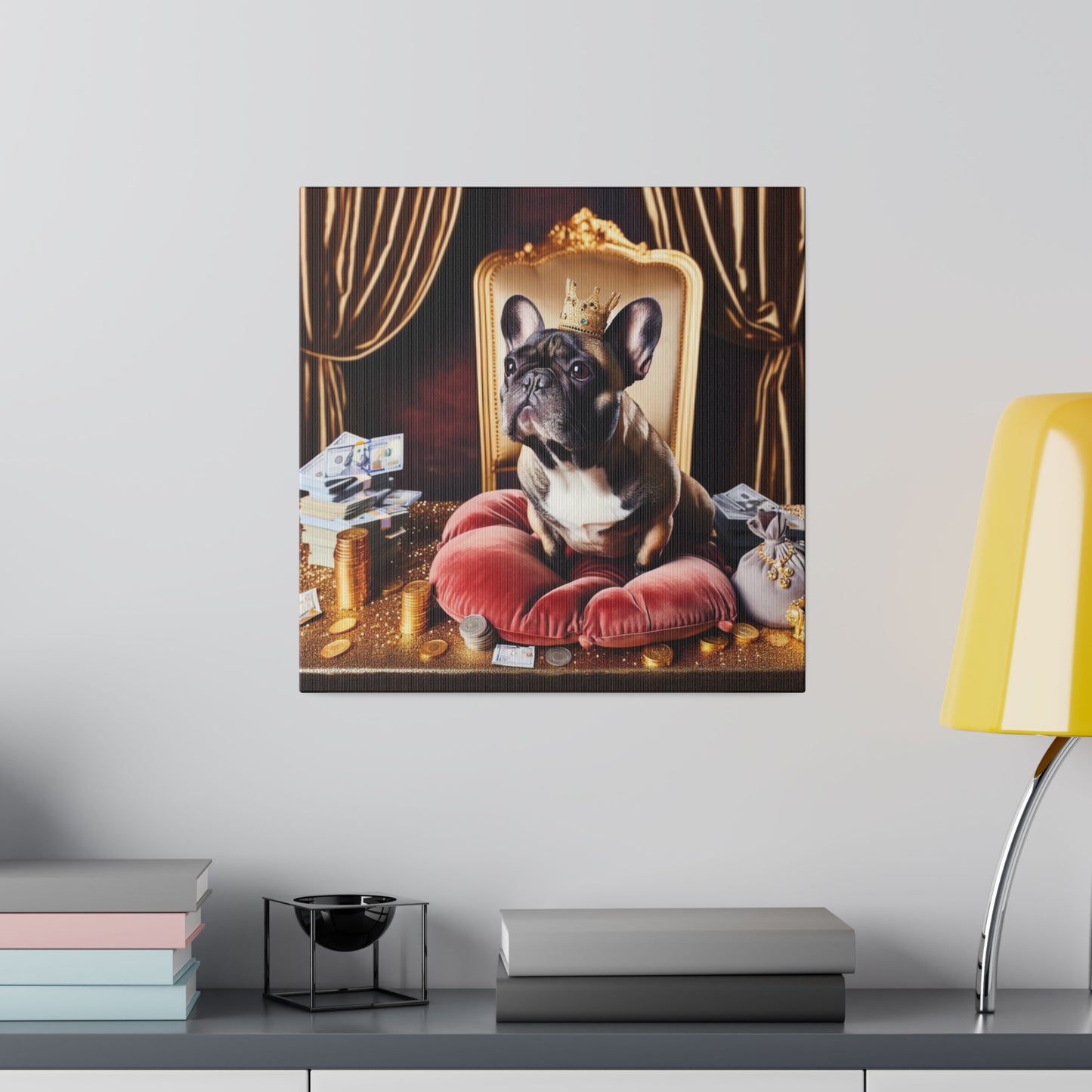 Frenchie Royalty-Matte Canvas, Stretched, 14x14