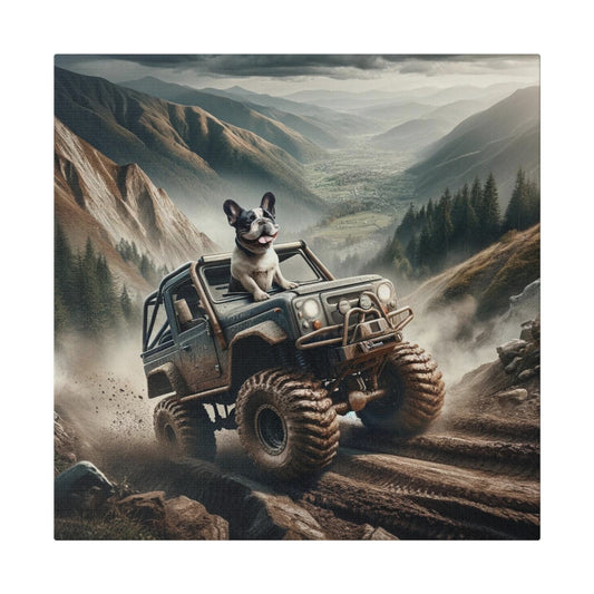 Frenchie 4 Wheeling-Matte Canvas, Stretched, 14x14