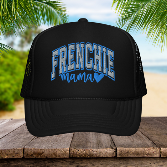 Frenchie Mama (teal) - Foam trucker hat