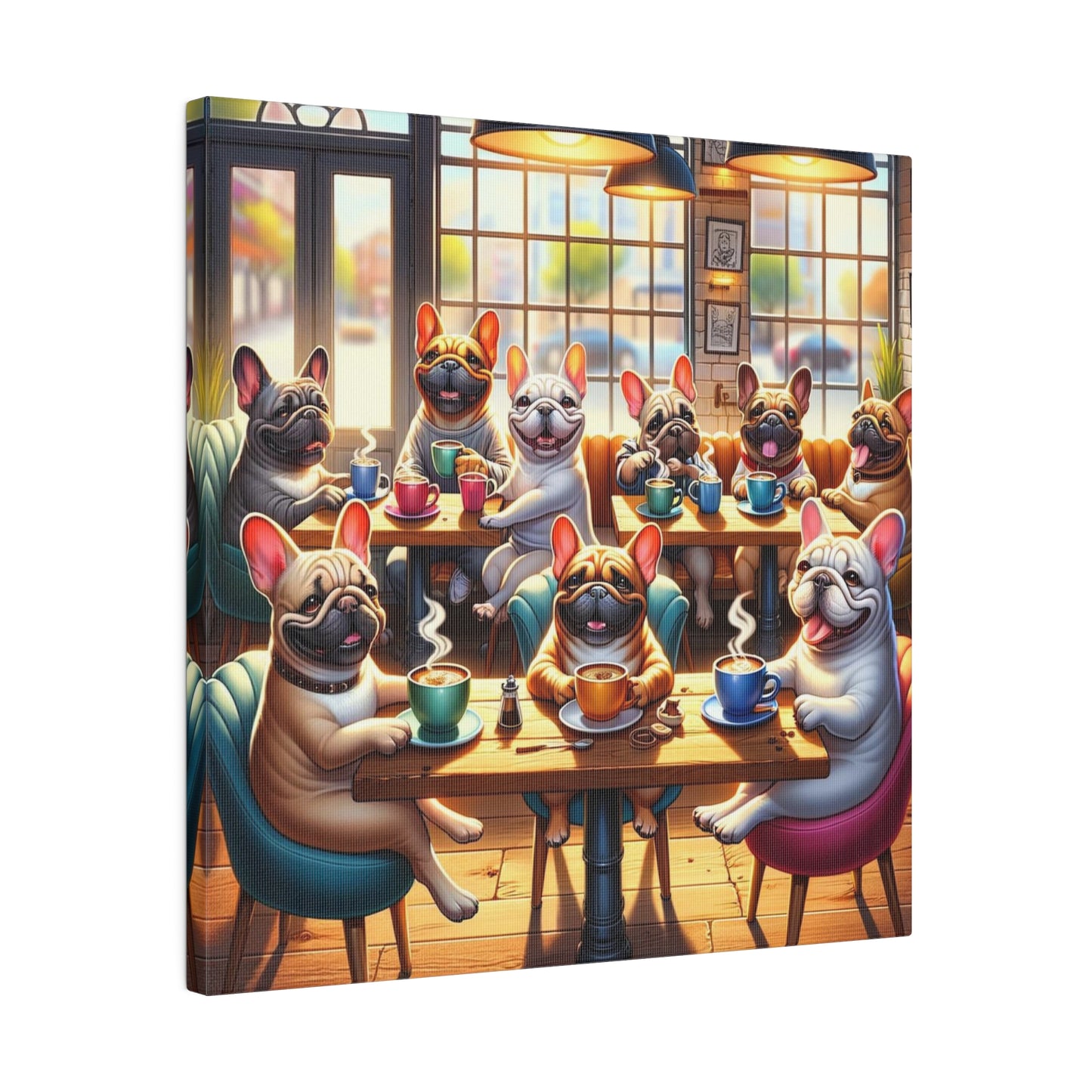 Frenchie Coffee Shoppe-Matte Canvas, 14x14