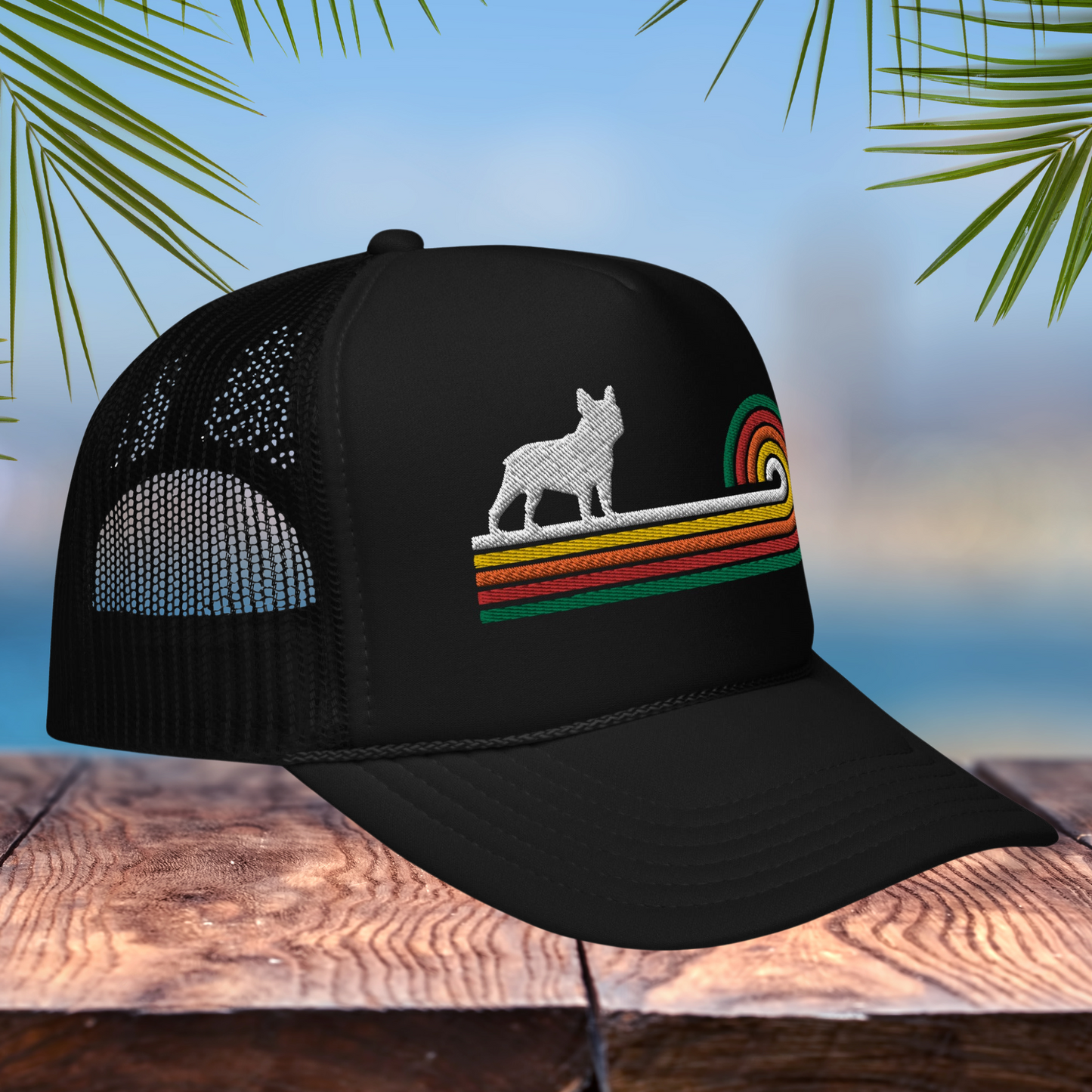 Frenchie Beachwave Silhouette Foam trucker hat