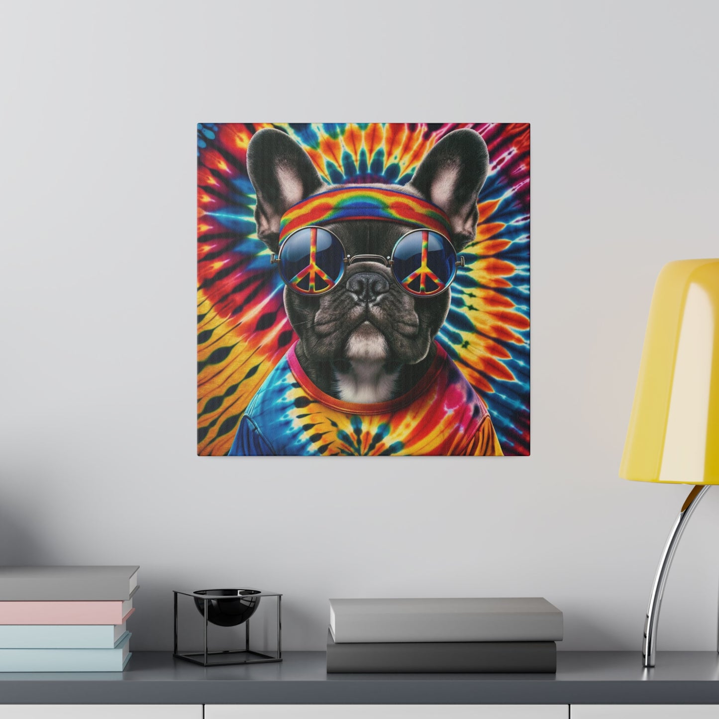 Frenchie 70s-Matte Canvas, Stretched, 14x14