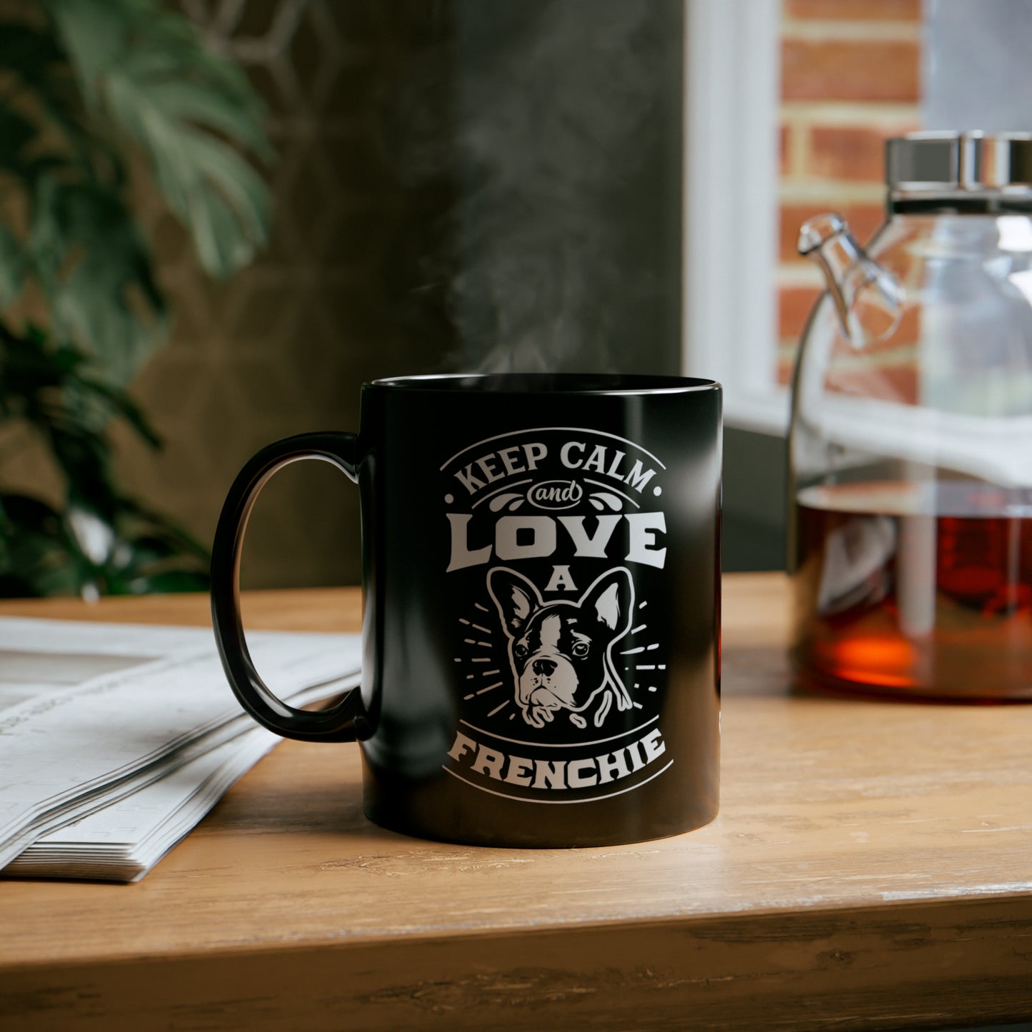 Keep Calm and Love A Frenchie-Black Mug (11oz)